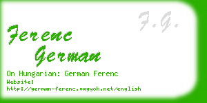 ferenc german business card